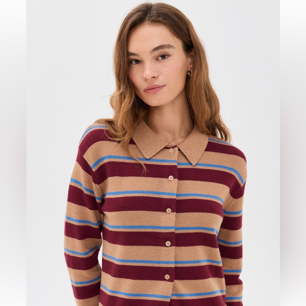 Anthropologie English Factory Stripped Collar Cardigan XS perfect condition